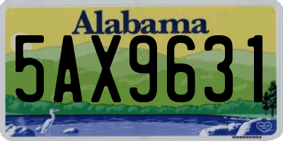 AL license plate 5AX9631