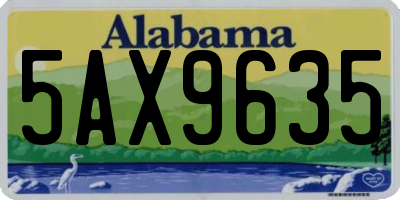 AL license plate 5AX9635