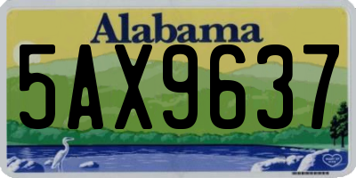 AL license plate 5AX9637