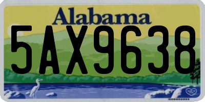 AL license plate 5AX9638