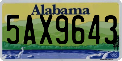 AL license plate 5AX9643