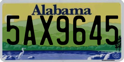 AL license plate 5AX9645