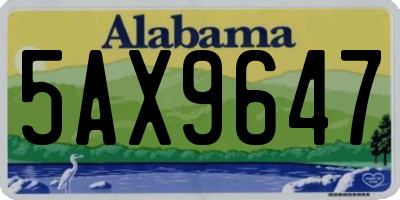 AL license plate 5AX9647
