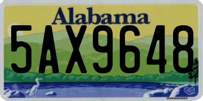 AL license plate 5AX9648