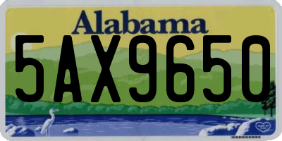 AL license plate 5AX9650