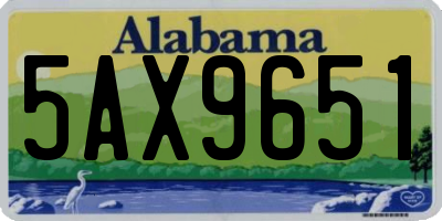 AL license plate 5AX9651
