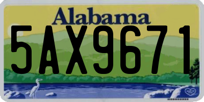 AL license plate 5AX9671