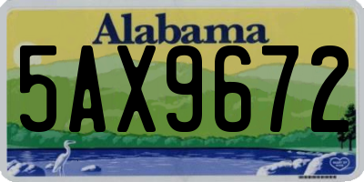 AL license plate 5AX9672