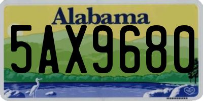 AL license plate 5AX9680