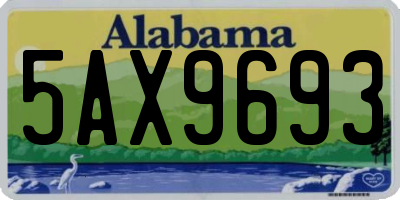 AL license plate 5AX9693