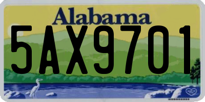 AL license plate 5AX9701