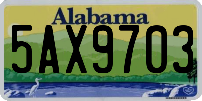 AL license plate 5AX9703