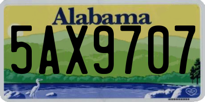 AL license plate 5AX9707