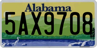 AL license plate 5AX9708