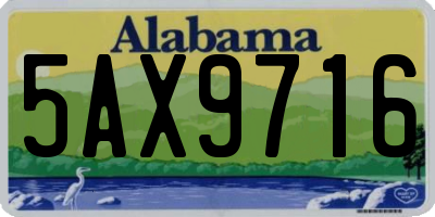 AL license plate 5AX9716