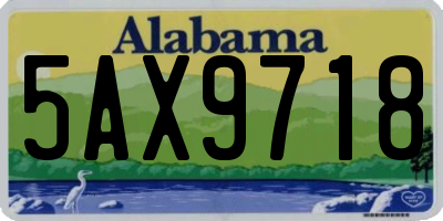 AL license plate 5AX9718