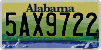 AL license plate 5AX9722