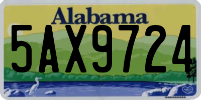 AL license plate 5AX9724