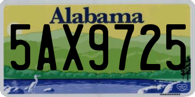 AL license plate 5AX9725