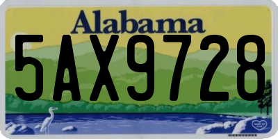 AL license plate 5AX9728