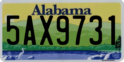 AL license plate 5AX9731