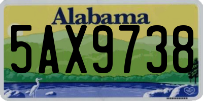 AL license plate 5AX9738