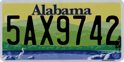 AL license plate 5AX9742