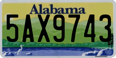 AL license plate 5AX9743