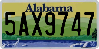 AL license plate 5AX9747