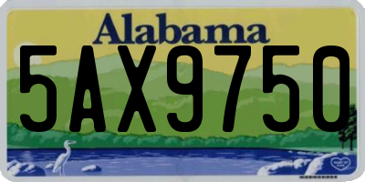 AL license plate 5AX9750