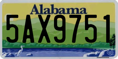 AL license plate 5AX9751