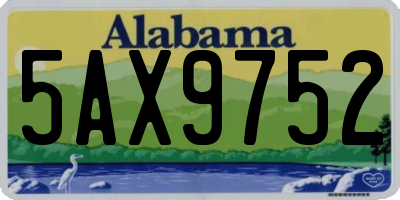 AL license plate 5AX9752