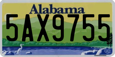 AL license plate 5AX9755