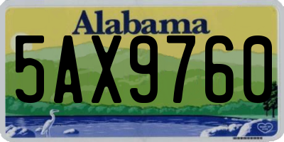 AL license plate 5AX9760