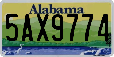 AL license plate 5AX9774