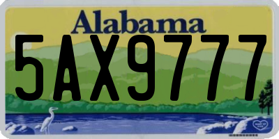 AL license plate 5AX9777