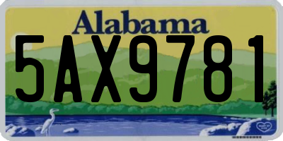 AL license plate 5AX9781