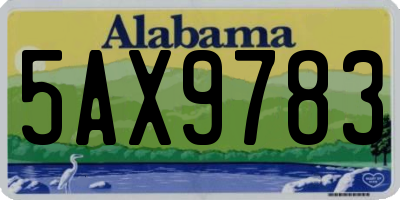 AL license plate 5AX9783