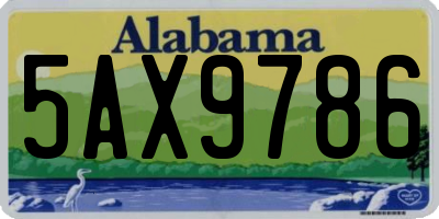 AL license plate 5AX9786