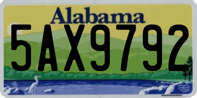 AL license plate 5AX9792