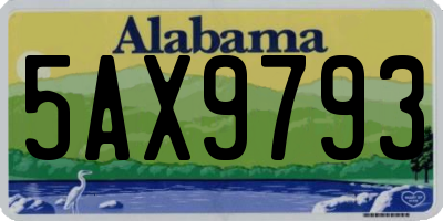 AL license plate 5AX9793