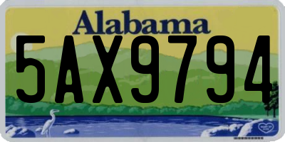 AL license plate 5AX9794