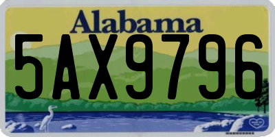 AL license plate 5AX9796