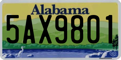 AL license plate 5AX9801