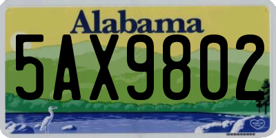 AL license plate 5AX9802