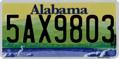 AL license plate 5AX9803