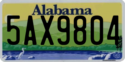 AL license plate 5AX9804
