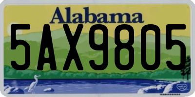 AL license plate 5AX9805