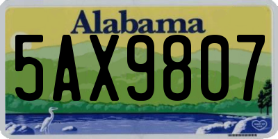 AL license plate 5AX9807