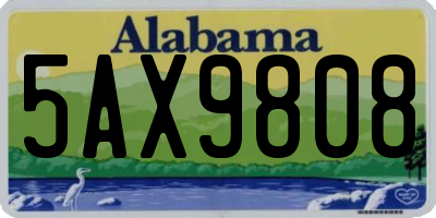 AL license plate 5AX9808